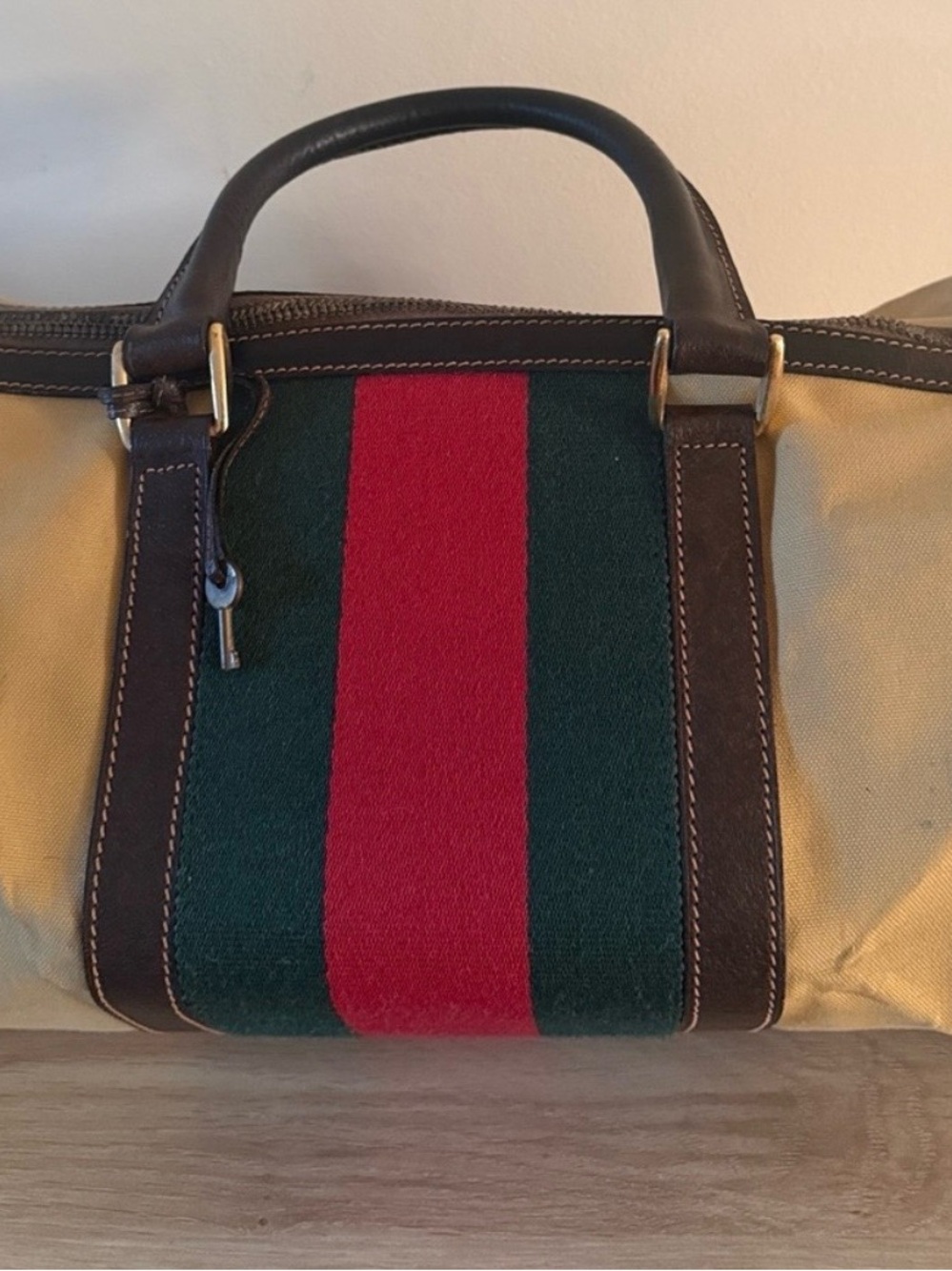 Vintage Gucci Web Stripe Weekender Bag